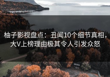 柚子影视盘点：丑闻10个细节真相，大V上榜理由极其令人引发众怒