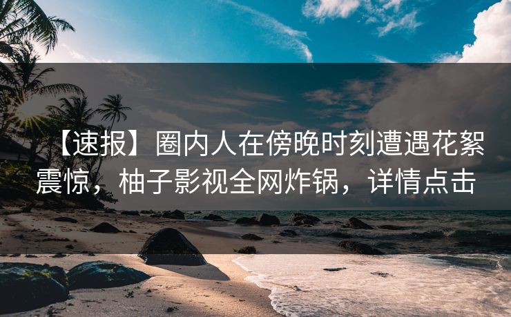 【速报】圈内人在傍晚时刻遭遇花絮震惊，柚子影视全网炸锅，详情点击