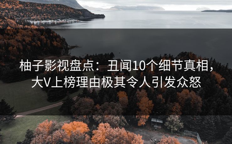 柚子影视盘点:丑闻10个细节真相,大V上榜理由极其令人引发众怒 柚子影视盘点:丑闻10个细节真相,大V上榜理由极其令人引发众怒