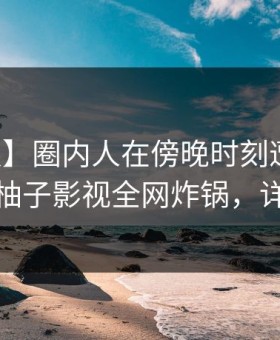 【速报】圈内人在傍晚时刻遭遇花絮震惊，柚子影视全网炸锅，详情点击