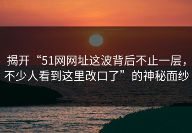 揭开“51网网址这波背后不止一层，不少人看到这里改口了”的神秘面纱